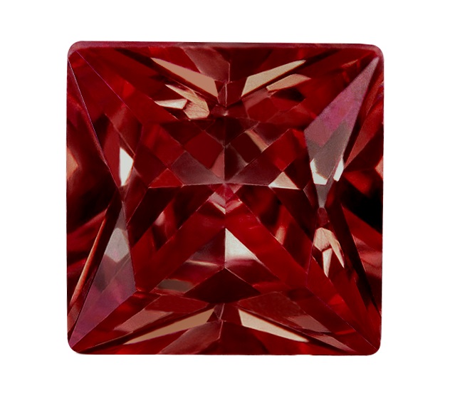 人造紅寶石 正方形 SQP 紅 #8